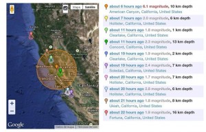 Nella mappa l'epicentro del terremoto e lo sciame sismico che ne è seguito