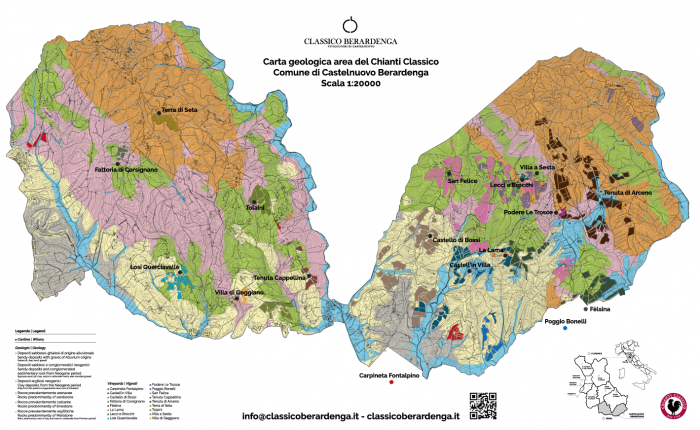 Mappa geologica di Castelnuovo Berardenga: da http://classicoberardenga.it/