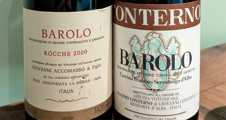 Barolo 2000, due autentici titani (Accomasso e Giacomo Conterno)