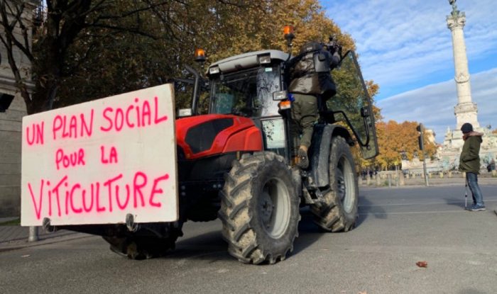 Le proteste dei vignaioli di Bordeaux a dicembre 2022